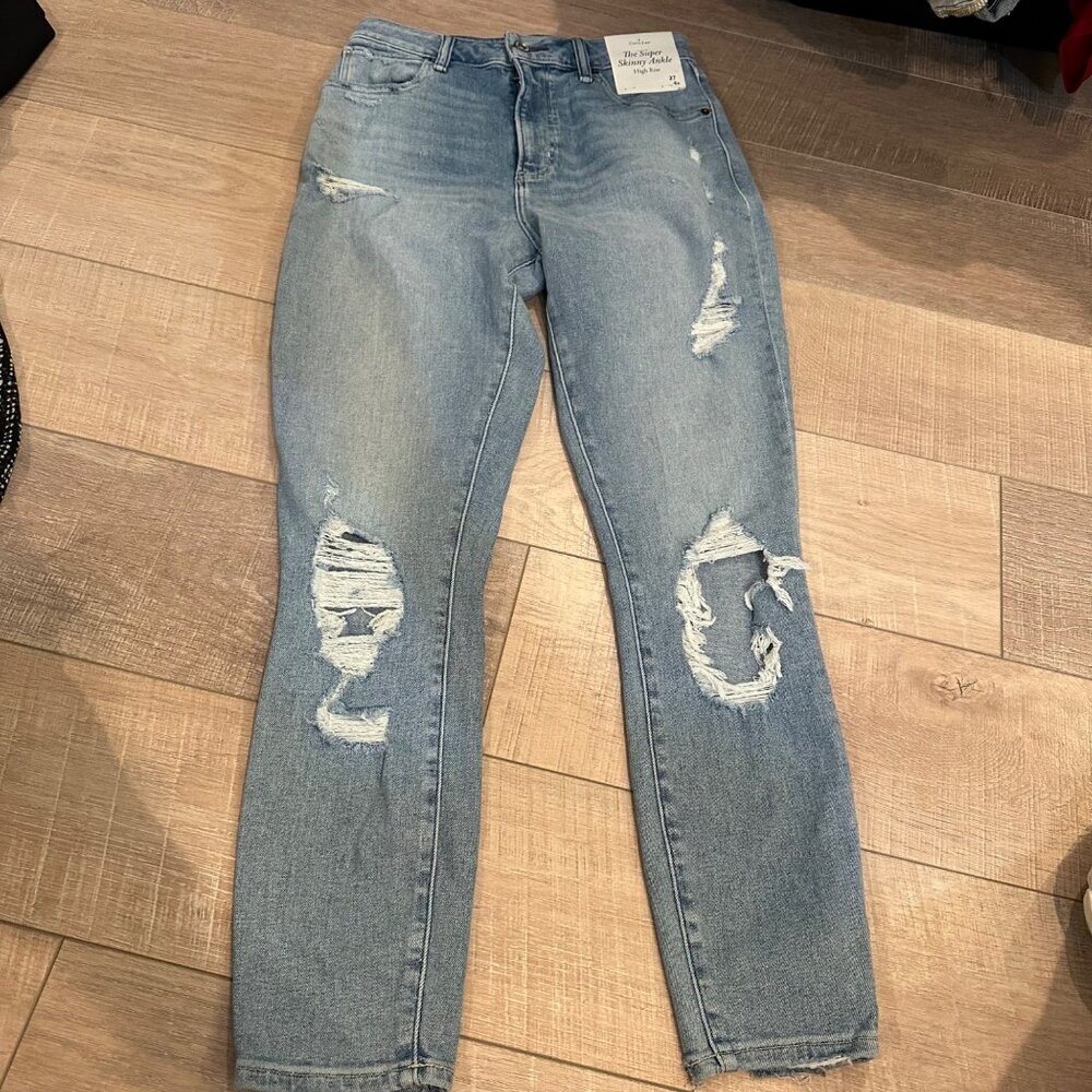 ABERCROMBIE & FITCH WOMENS 27/4 SUPER SKINNY HIGH RISE ANKLE JEANS NEW CURVE LOV
